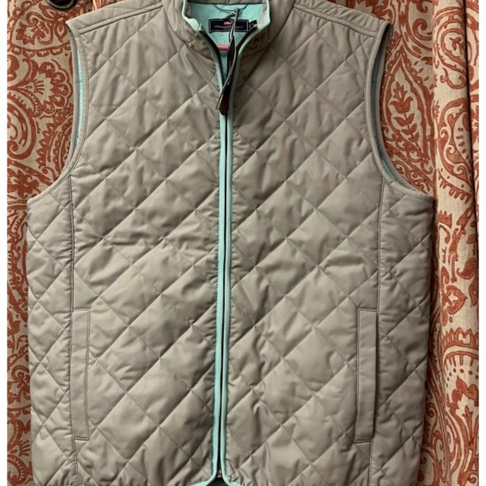 NWT Vineyard Vines vest grey/aqua/L